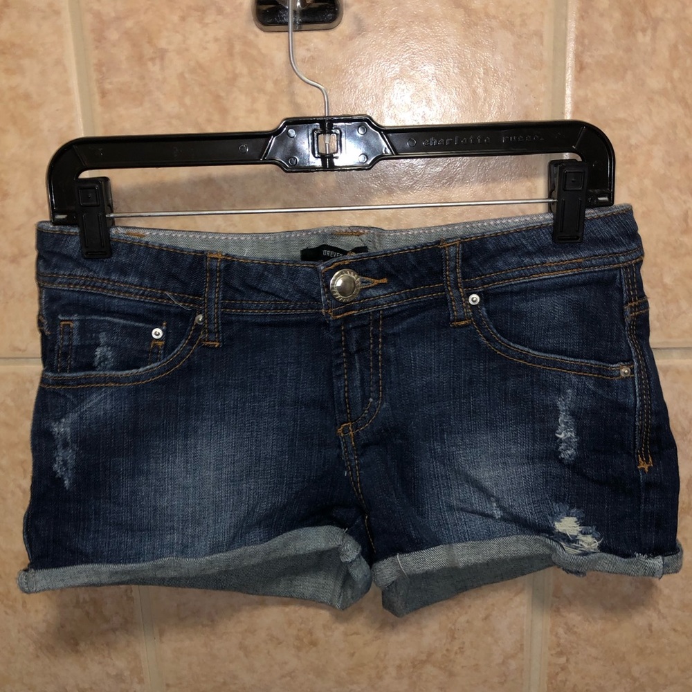 Jean shorts.